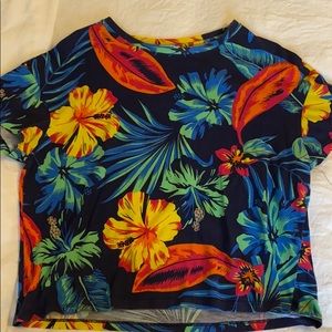 Tropical crop top shirt